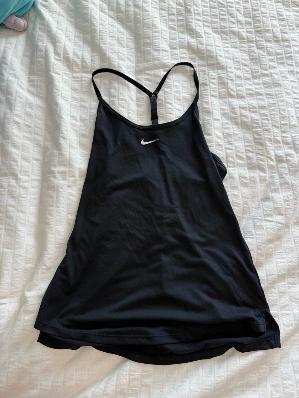 Nike Black Racerback Athletic Tank Top with White Swoosh